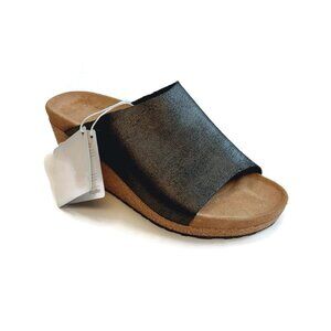 Papillio Birkenstock Namica Leather Sandals Sz 8 Washed Metallic Antique Black